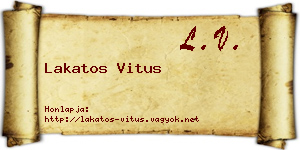 Lakatos Vitus névjegykártya